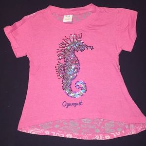 Girls pink sparkly seahorse t-shirt
